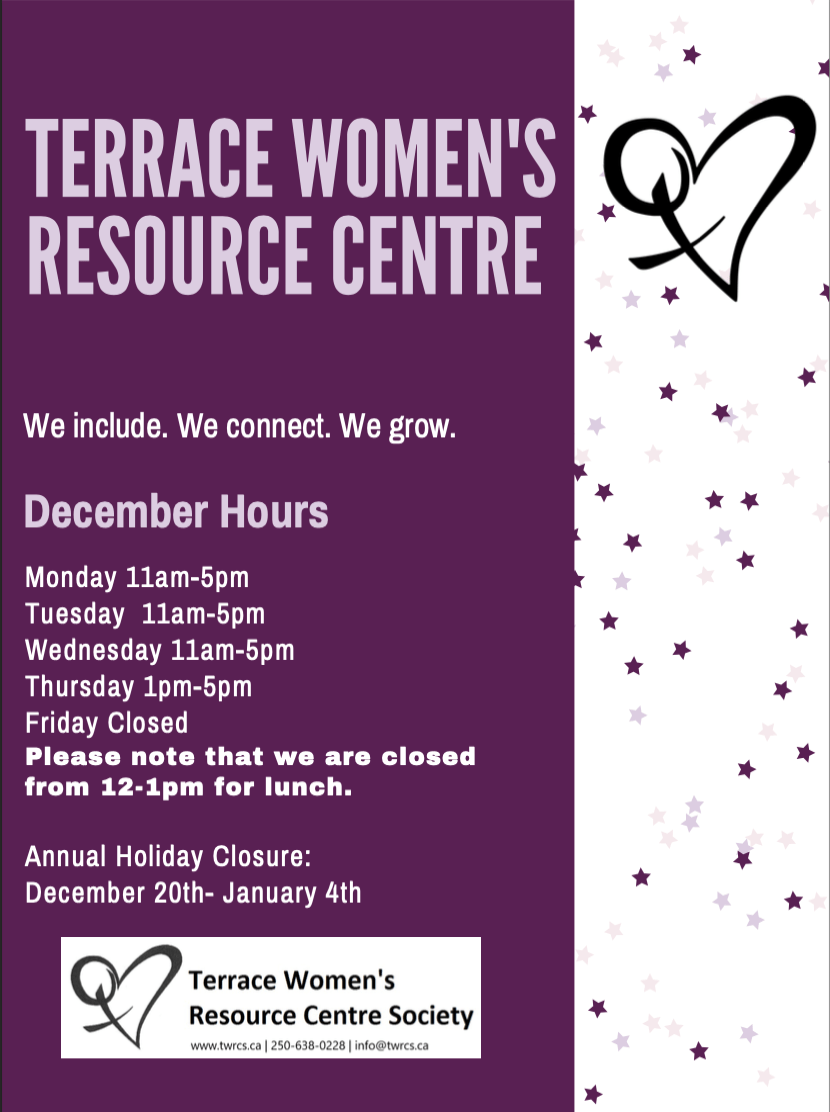 Terrace Women's Resource Centre - December Hours 2021-1