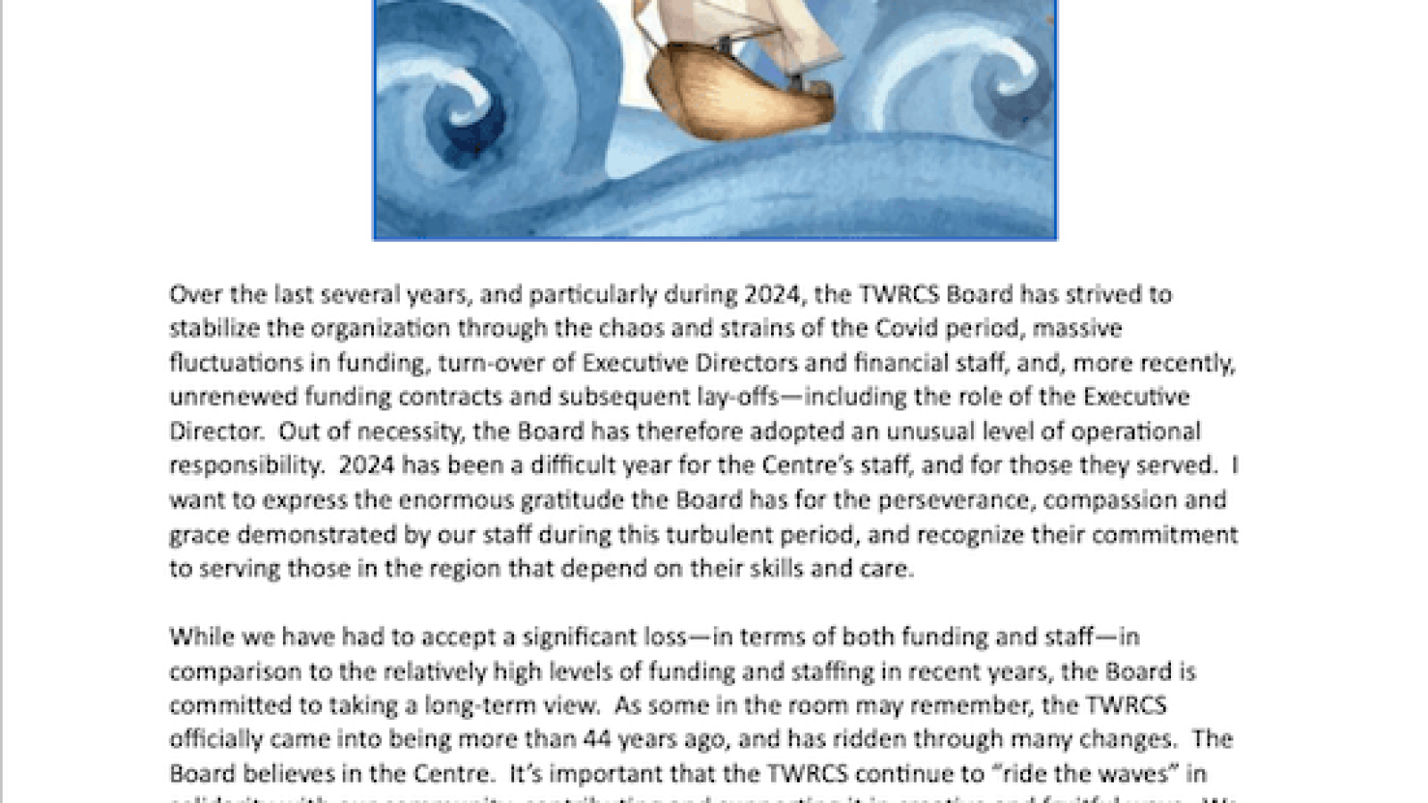 TWRCS Board Chair Report 2024
